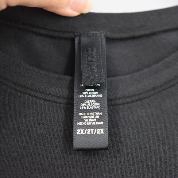 Skims Cotton Jersey T Shirt Short Sleeve Crew Neck Black Size 2X Flawed - Picture 5 of 7